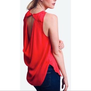 Haute Hippie Silk Drape Back Blouse